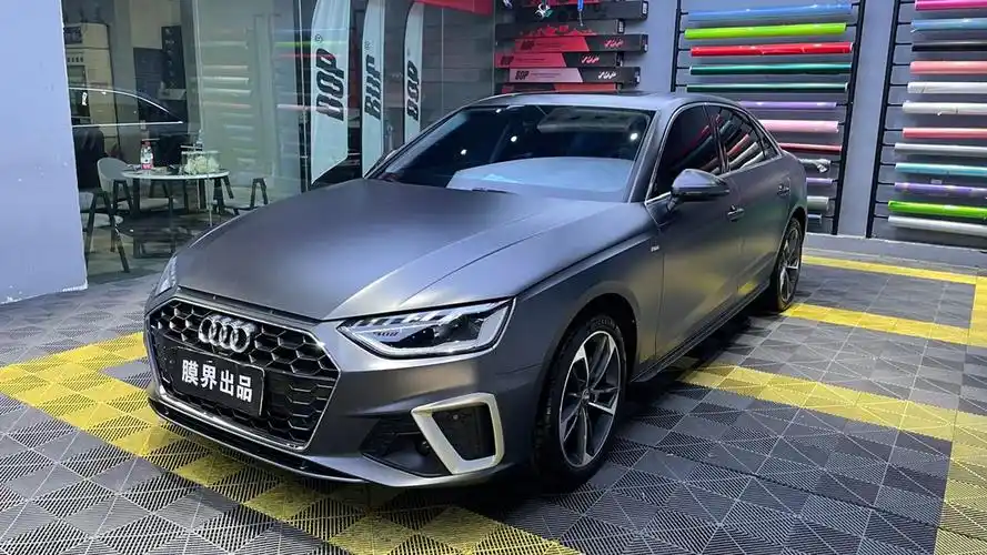 奥迪a4全车改色贴膜雾面战斗灰案例分享_奥迪a4l车友圈_懂车帝
