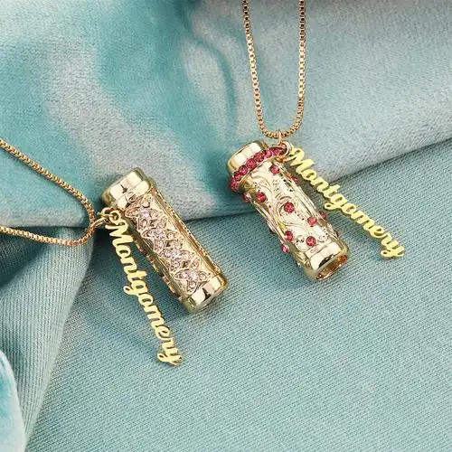 万花筒镶钻吊坠项链