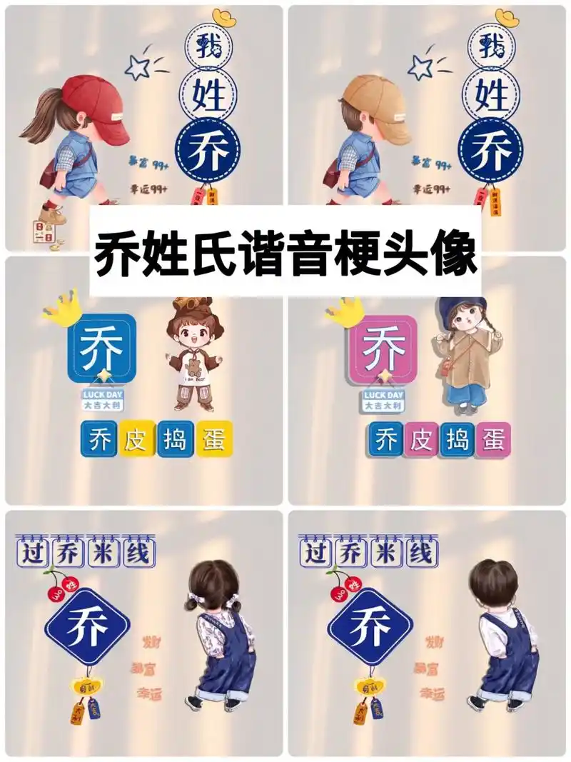 乔姓头像,乔姓谐音网名 #百家姓 #姓氏谐音梗 #图文来了  - 抖音