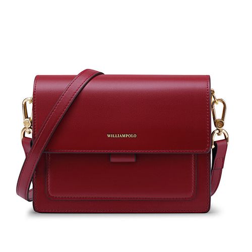 williampolo英皇保罗女包2021新款小包包潮流真牛皮休闲百搭小方包单