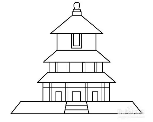 怎么画中国代表性建筑物天坛