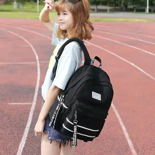初中生书包女韩版原宿ulzzang 高中学生简约校园双肩包大容量背包