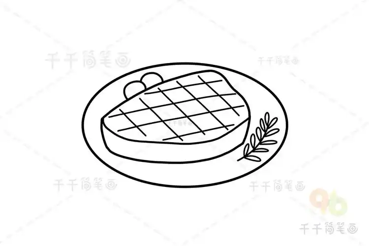 牛排简笔画教程