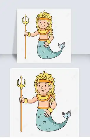 创意万圣节卡通人物绘画海王