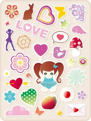 卡通可爱贴纸_素材中国sccnn.com