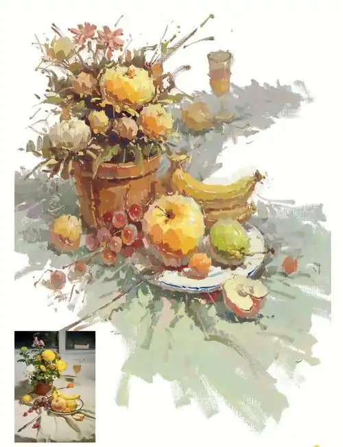 水粉静物步骤分析77单体分析