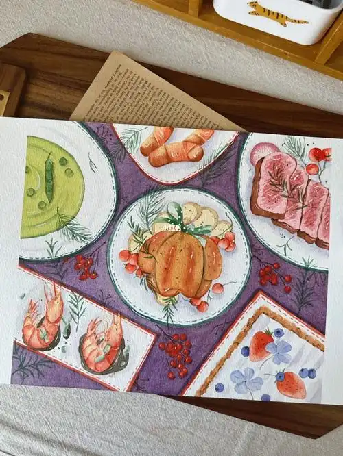 水彩美食大餐