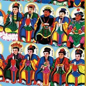 七十二位全神图神佛同堂 神像画 油画布挂画 天地v全神 单幅包邮