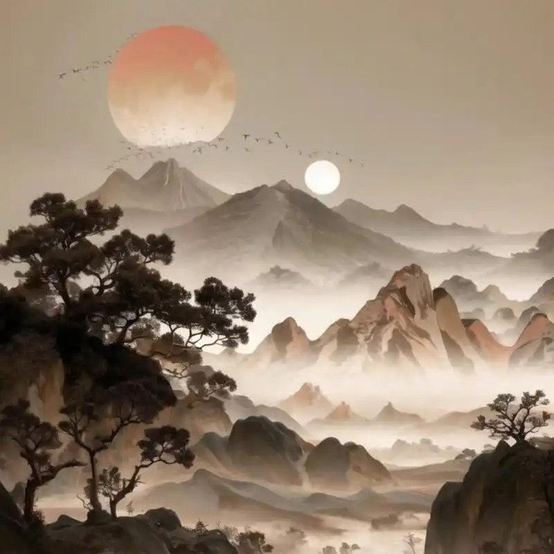 宝子们95,今天给大家分享一些超美的山水画微信头像9815~  山清