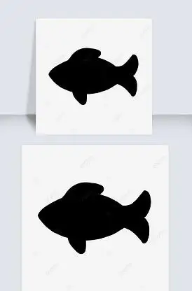 鱼剪影卡通可爱