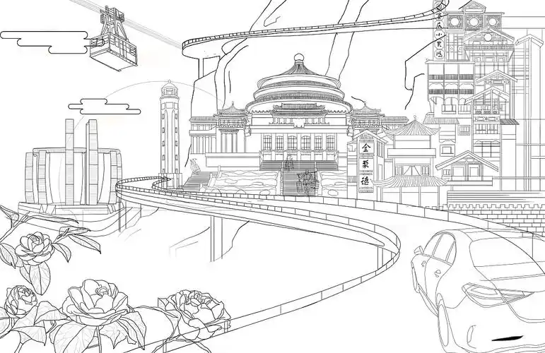 重庆印象|插画|商业插画|水草刀刀 - 原创作品 - 站酷 (zcool)