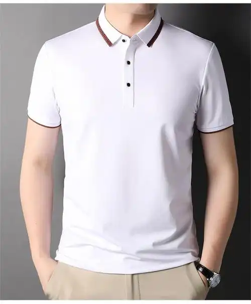 恒源祥高端品牌短袖t恤男士青年夏季新品翻领半袖修身时尚休闲上衣