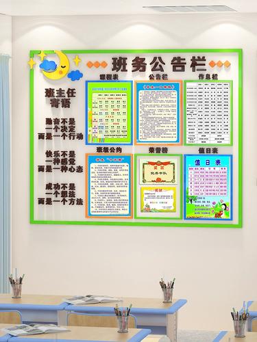 班级布置教室装饰班务栏墙贴纸学校初高中小学文化建设神器公告栏