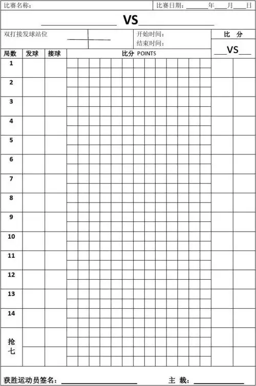 网球计分表