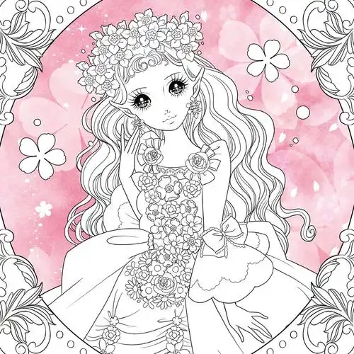 梦幻公主涂画本全6册画画书美少女公主涂色书填色本女孩读物书籍36岁