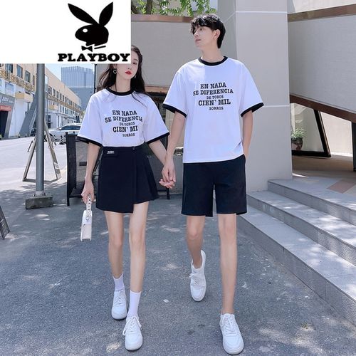 花花公子 不一样情侣装夏装男衣女裙两件套装t恤男一裙一衣网红ins超