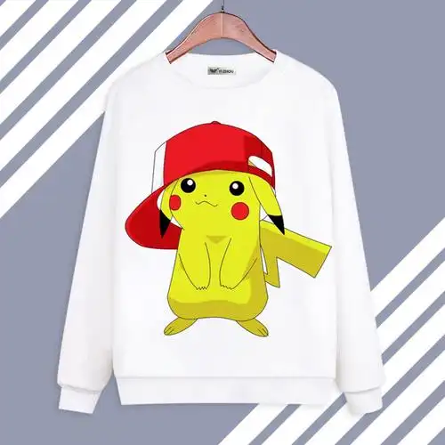 口袋宠物小精灵神奇皮卡丘动漫游戏周边可爱卫衣长袖男女衣服 1 s