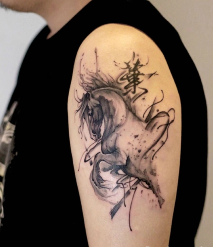 男生各部位马纹身图集好看的骏马图片3