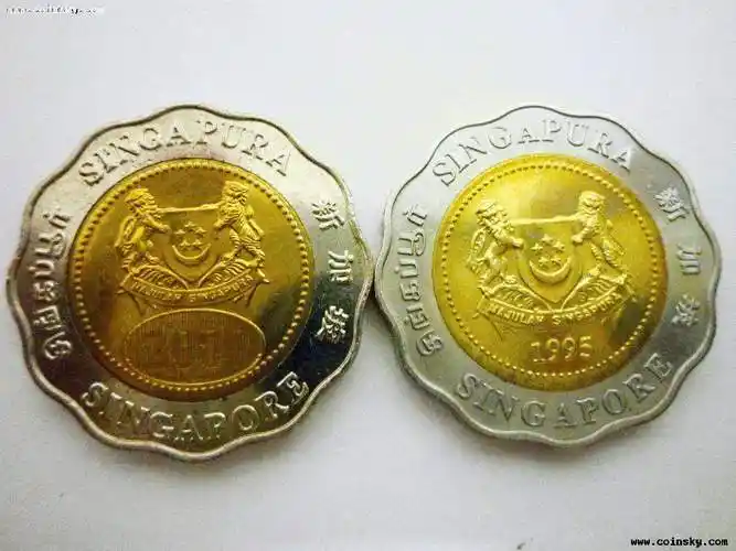 b005新加坡5双金属币