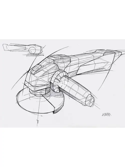 原创工业产品手绘线稿2