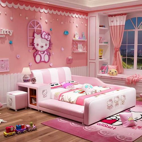 儿童床榻榻米床女孩公主床少女梦幻城堡小床单人床带护栏床