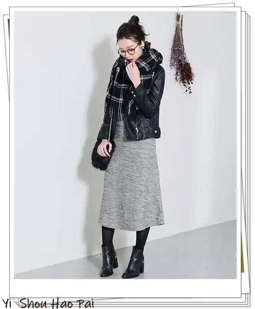 灰色半身裙的早春流行搭配示例!