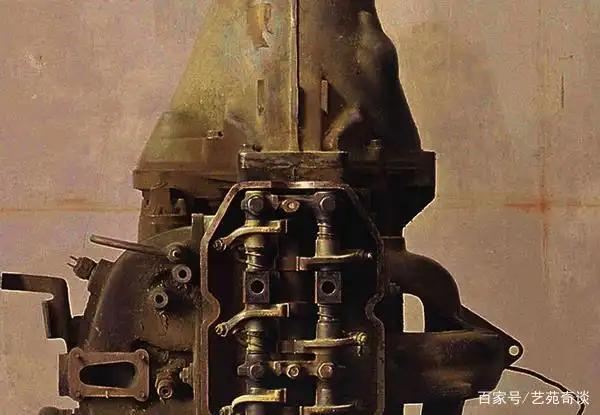 画面中除了这台废弃的发动机,地面和墙面之外,其实还有一个非常有趣的