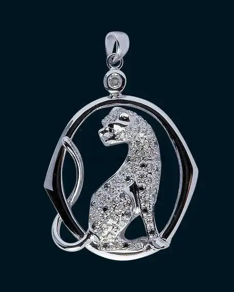 005118k白卡地亚豹吊坠