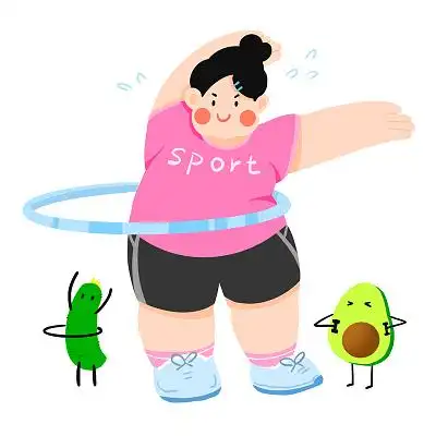 减肥计划运动减肥夏天转呼啦圈减肥png素材健康