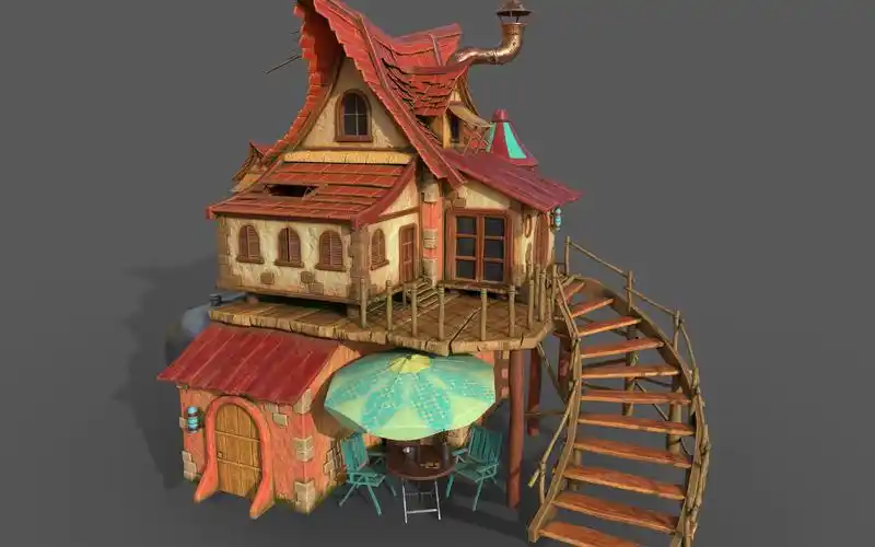 【3d建模】双层小木屋制作