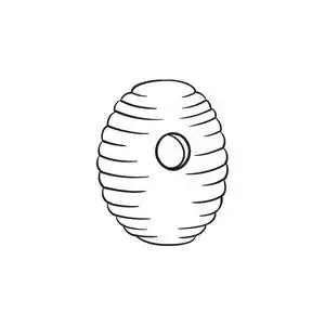 蜜蜂蜂巢手绘草图图标树枝插图上的蜂巢白底黑蜂窝.