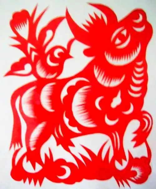 生肖守护神十二生肖剪纸之牛生肖纯刻工剪纸礼春节窗花中国民间剪t纸