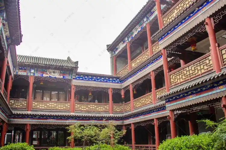 环翠楼景区白天二层古楼室外旅游摄影图配图