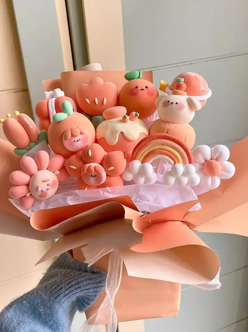 超轻粘土花束|橘色系的浪漫(内含教程) 今天带来了克莱因蓝新99和