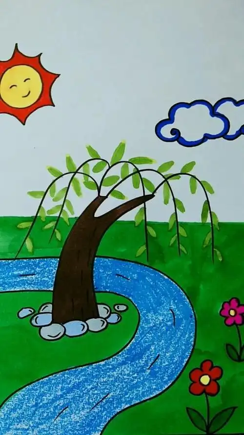 春天来了主题简笔画