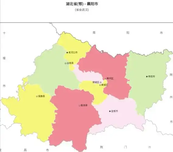 襄阳市行政区划图