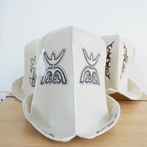 柯尔克孜族手工 白毡帽