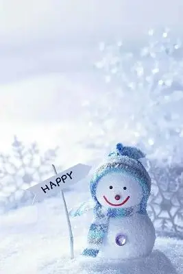 淡蓝色小雪背景雪花雪人小雪海报背景