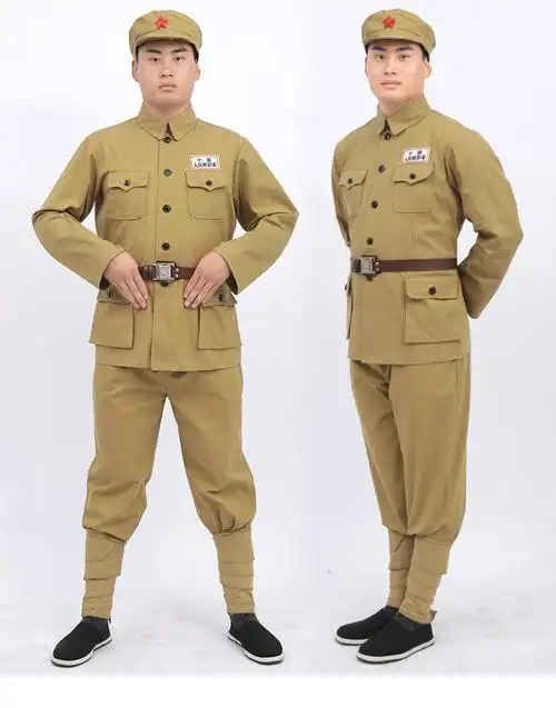 抗美援朝服装中国人民志愿服装影视服列宁抗战服1土黄色男款志愿军155