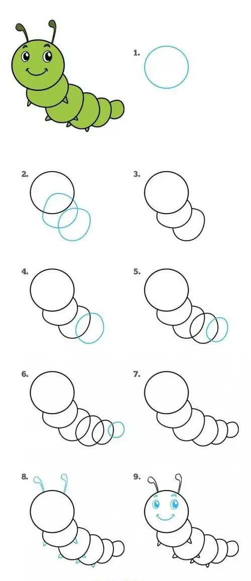 21个0基础绘画小教程,简单几步画出卡通动物可收藏可临摹可自取的21个