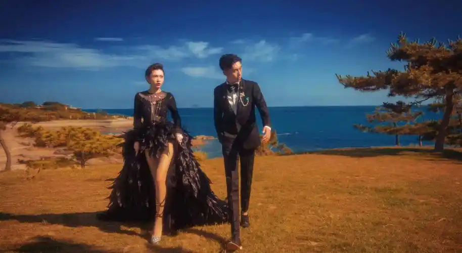 青岛婚纱照我的黑色酷感十足婚纱照