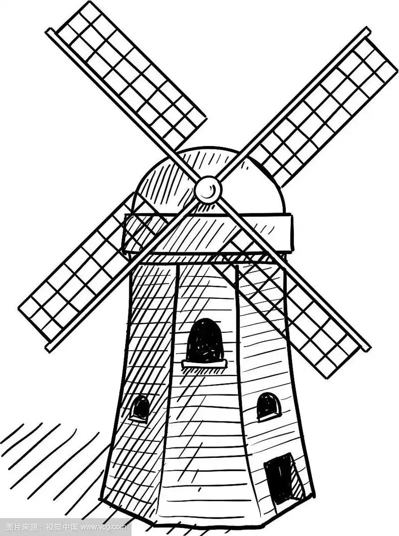 传统的荷兰风车向量