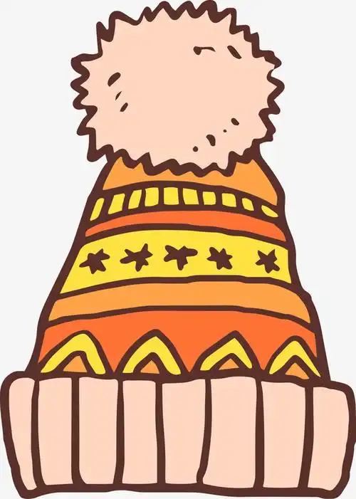 手绘卡通毛线帽素材图