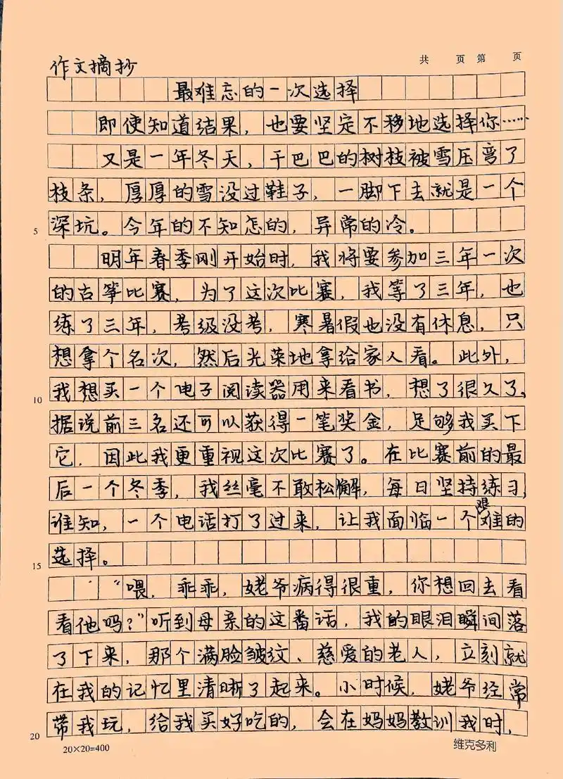 作文摘抄《最难忘的一次选择》即使知道结果,也要坚定不移地选择 - 抖