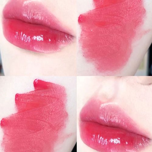 斩男色透明女团粉嫩嘟嘟软妹粉红色唇釉水光镜面玻璃唇保湿滋润