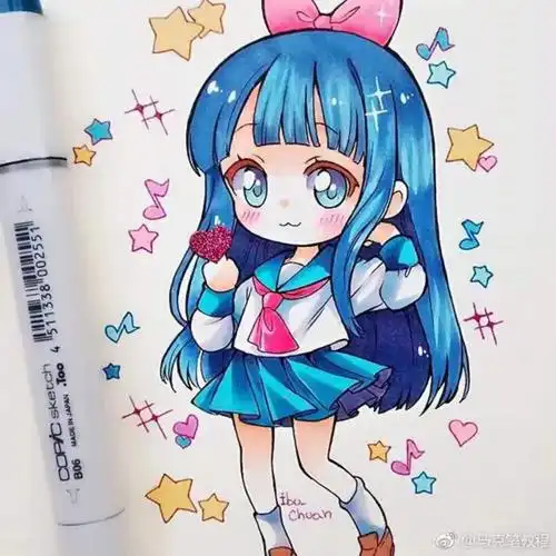 ibu-chuan 马克笔 q版人物 - 堆糖,美图壁纸兴趣社区