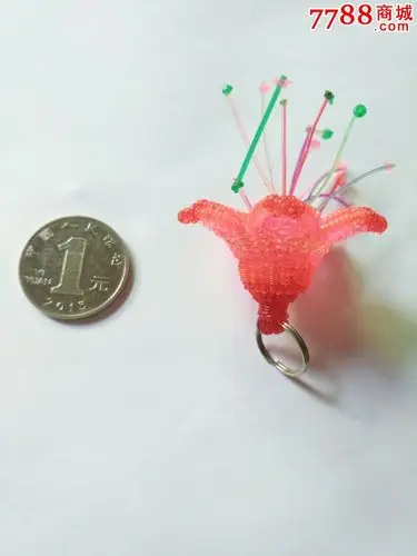 经典怀旧玻璃丝手编石榴花