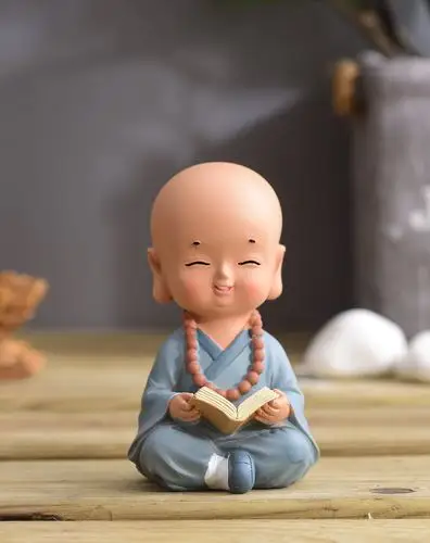 可爱禅意小沙弥五件套摆件装饰品
