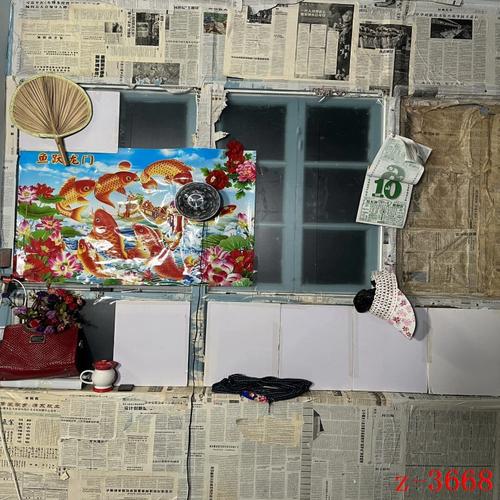 主播直播背景布怀旧复古报纸墙80年代破旧农村室内摄影拍照挂画布