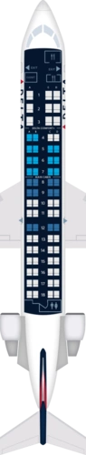 庞巴迪crj-700航机座位图,规格与设备: 达美航空公司